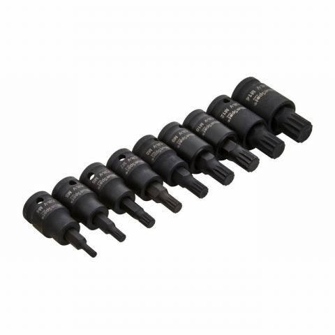 Blue Spot 01622 3/8″ M4-M14 Impact Spline Bit Sockets – 9 Pieces