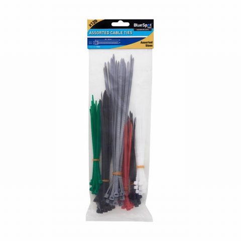 Blue Spot 40062 Assorted Mixed Colour Cable Ties – 120 Pieces