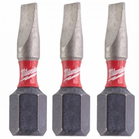 Milwaukee 4932500386 SL0.6×4.5 25mm SHOCKWAVE ScrewBit – 3 pc