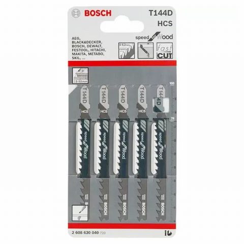 Bosch 2608630040 T144D Speed for Wood Jigsaw Blades – 5pc