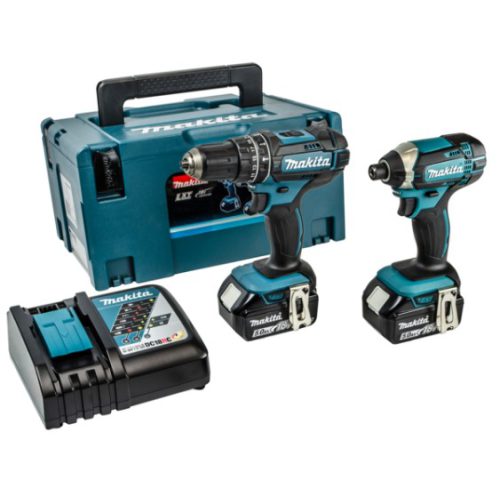 Makita DLX2131TJ 18V 2×5.0Ah Li-ion Combi/Impact Twin Kit