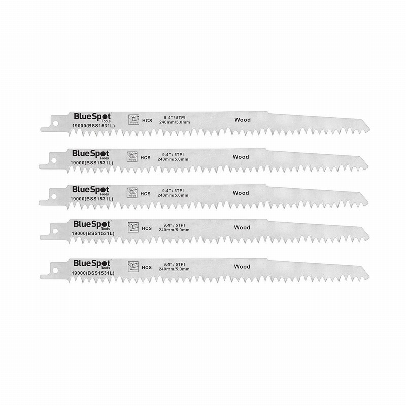 Blue Spot 19000 240mm HCS Reciprocating Saw Blades - 5 Piece