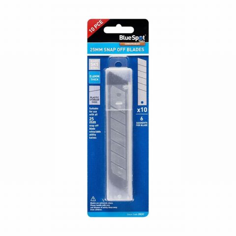 Blue Spot 29197 25mm SK5 Snap Off Blades – Pack of 10