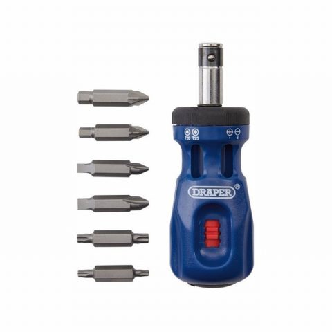Draper 75065 Stubby Ratchet Screwdriver and Bit Set – 24 Piece