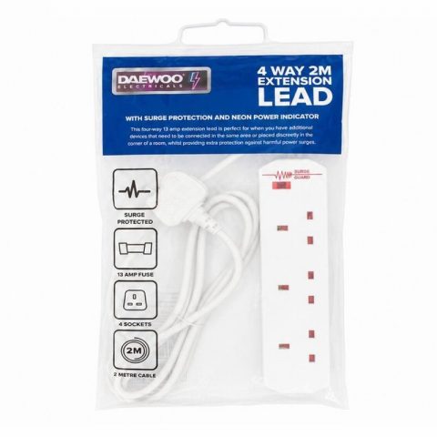 Daewoo 036521 4 Gang 2m Ext with Surge Protection