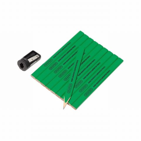 Draper 12145 Carpenter’s Pencils with Sharpener – Pack of 10