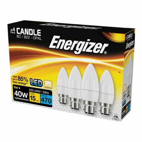 Energizer LED BC (B22) Opal Candle Non-Dimmable Bulb, Warm White