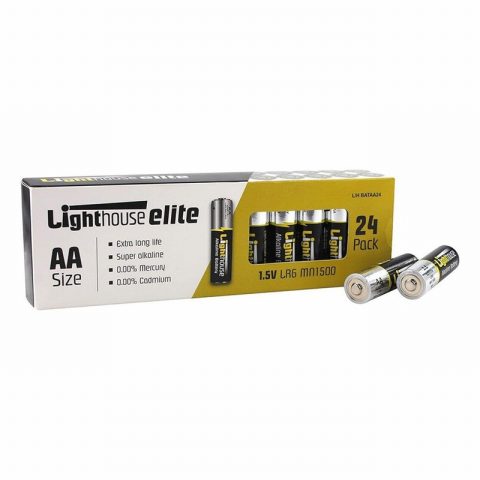 LightHouse L/H BATAAA24  Elite Alkaline Batteries – Pack of 24