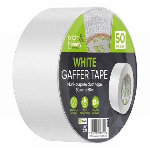 Bright & Homely 0023502 50mm x 50m Gaffer Tape White