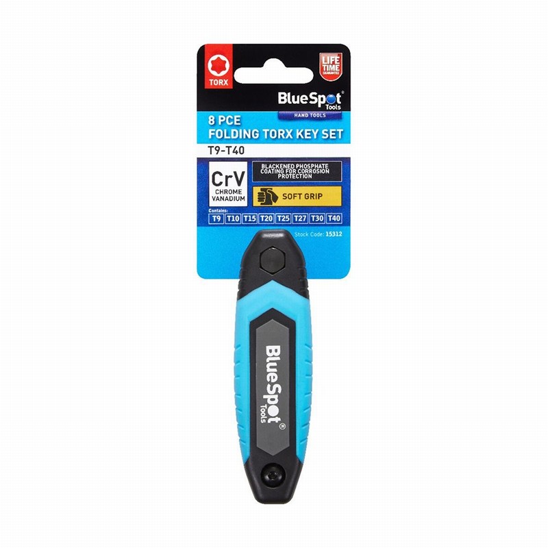Blue Spot 15312 T9-T40 Folding Torx Key Set - 8 Piece