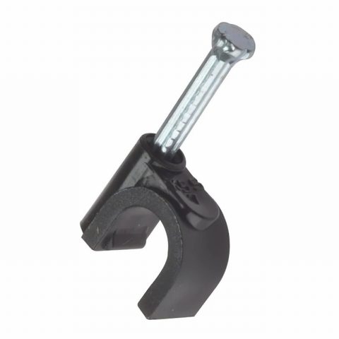 ForgeFix FORRCC67B 6-7mm Black Round Coaxial Cable Clips – 100pc