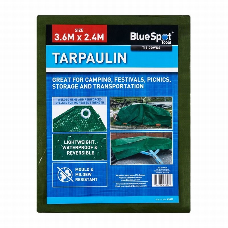 Blue Spot 45926 3.6M X 2.4M Green Tarpaulin