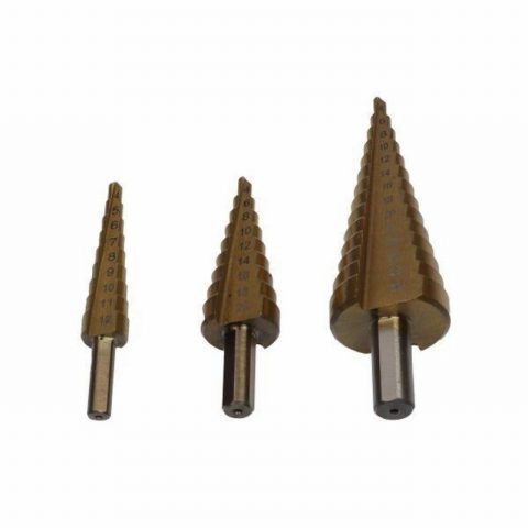 US PRO BER2645 HSS Titanium Coated Step Drill Bit Set – 3 Piece