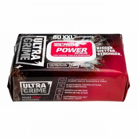 UltraGrime 5920-RB Pro Power Scrub XXL+ Clothwipes – 80 Pack