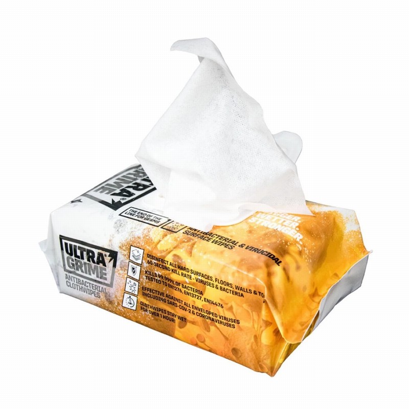 UltraGrime 5930-RB Pro Antibac XXL+ Clothwipes - 100 Piece - Image 2