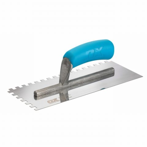 Ox Pro OX-T535708  8mm Notched Stainless Steel Trowel