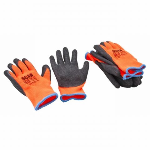 Scan XMS26GLTH3 Size L Dipped Thermal Latex Gloves – 3 Pairs