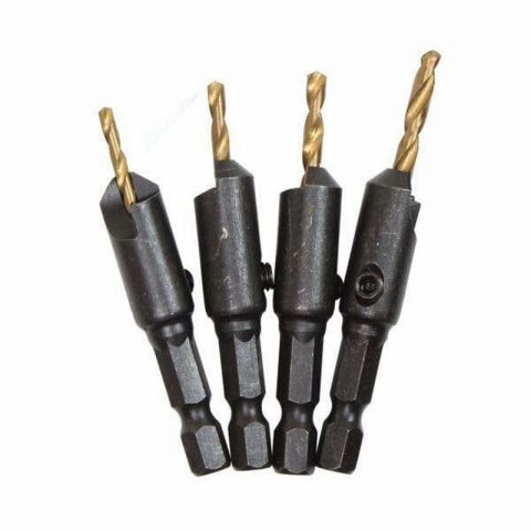 US PRO BER7126 Drill and Countersink Bit Set – 4 Piece