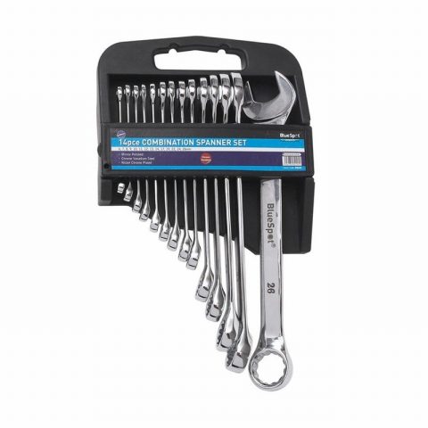 Blue Spot 04125 Metric Combination Spanner Set – 14 Piece
