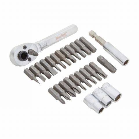 Blue Spot 01483 1/4″ 48 Tooth Ratchet Socket & Bit Set – 27pc