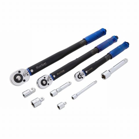 Blue Spot 01998 Torque Wrench Set (1/4″, 3/8″, 1/2″) – 9 Piece