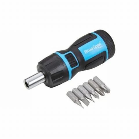 Blue Spot 12000 6 in 1 1/4″ Stubby Reversible Ratchet Screwdrive