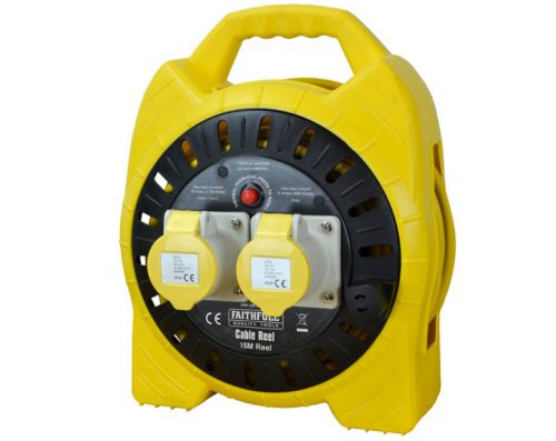 Faithfull Power Plus Enclosed Cable Reel 16 amp 1.5mm Cable 110V