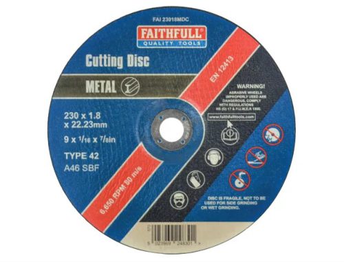 Faithfull Depre Centre Stainles Steel Cutting Disc230x1.8×22.23m