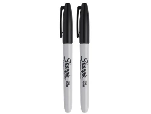 Sharpie Fine Tip Permanent Marker Black (Pack of 2)