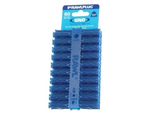 Rawlplug Blue UNO Plugs 8 x 32mm (Card of 80)