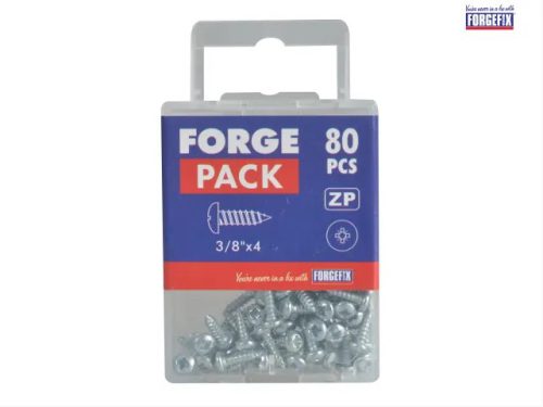 Forgefix Screw Pozi Pan Head ZP 3/8in x 4 Forge PacK 80 (Y2)