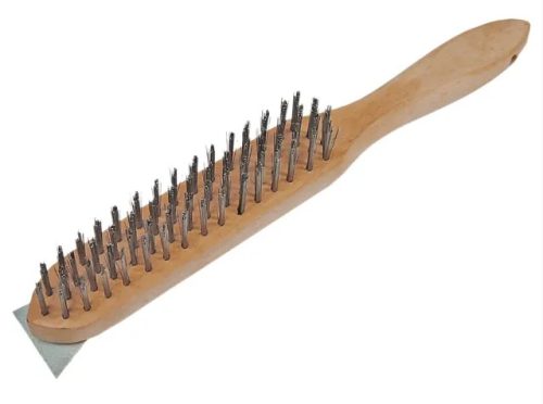 Faithfull  680/4S Heavy-Duty Scratch Brush with Scraper – 4 Row