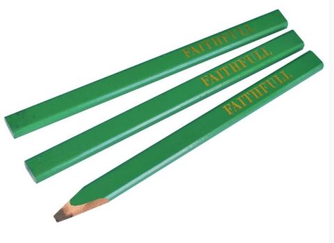 Faithfull FAICPG Carpenter’s Pencils – Green / Hard – Pack of 3