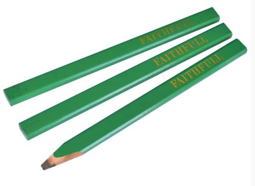 Faithfull Carpenter’s Pencils – Green / Hard (Pack of 3)