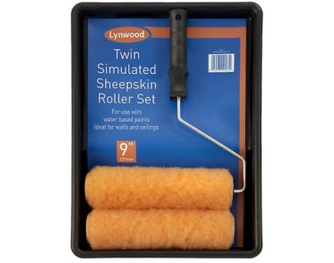 Lynwood Twin Simulated Sheepskin Roller Set 9″ 229mm with tray