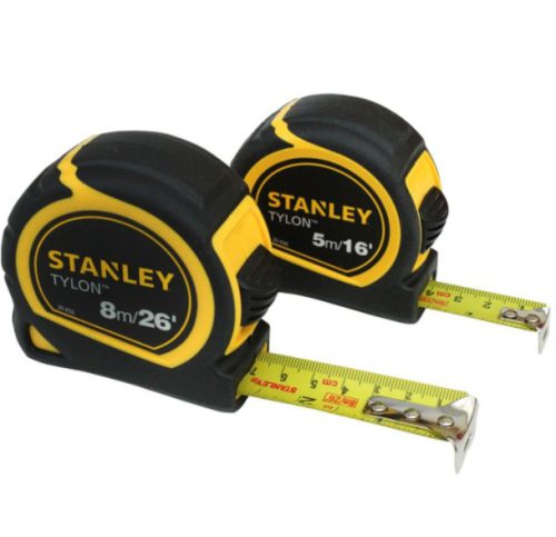 Stanley Tylon Pocket Tapes 5m/16ft + 8m/26ft (Twin Pack)