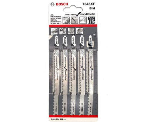 Bosch 2608634994 T345XF For Wood & Metal Jigsaw Blades – 5pc