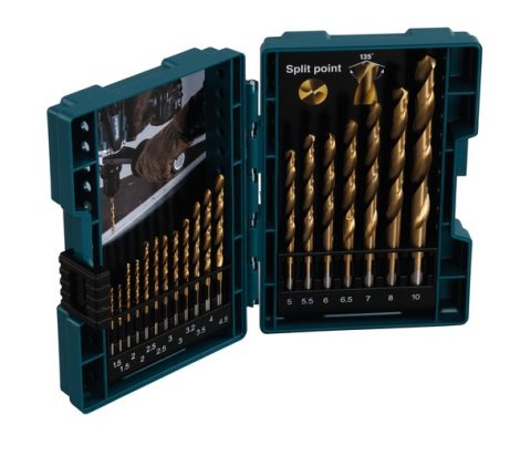 Makita D-67527 HSS TiN Metal Drill Bit Set – 19 piecce