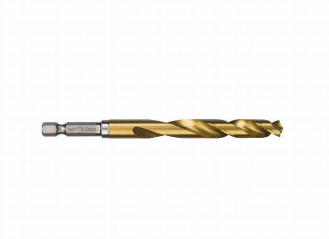 Milwaukee 48894722  9.5mm Shockwave HSS TiN Metal Drill Bit - Image 2