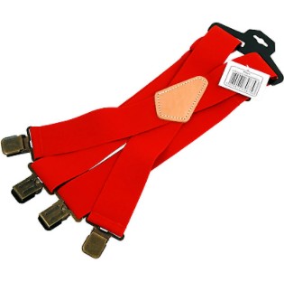 PTI Red All Elastic Suspenders/Braces for Toolbelts Work Trouser