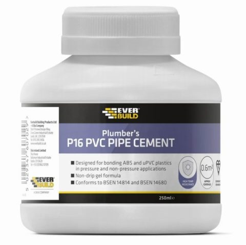 Everbuild EVBP16PIPE  250ml P16 Plumber’s PVC Pipe Cement