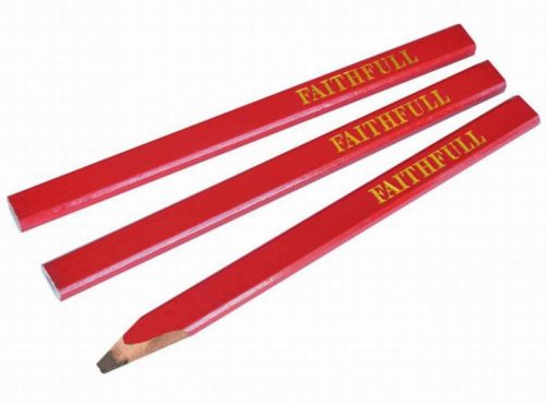 Faithfull Carpenter’s Pencils – Red / Medium (Pack of 3)