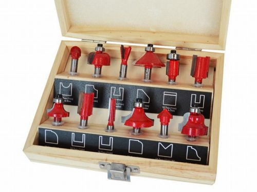 Faithfull FAIRBS12 Router Bit Set of 12 TCT 1/4in Shank