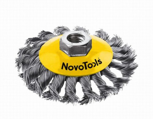 Novo Tools 100mm Twisted Knot Wire Bevel Brush NTBWBB10014ST