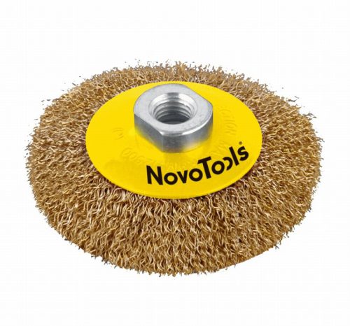 Novo Tools 100mm Bevel Brush Crimped Brass NTBWB10014BC