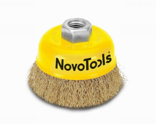 Novo Tools 75mm Cup Brush Crimped Brass NTWB7514BC