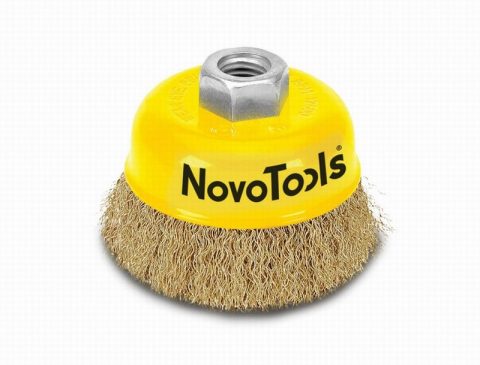 Novo Tools NTWB8514BC 85mm Cup Brush Crimped Brass