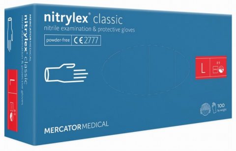 Mercator RD3001900 Nitrylex Classic Blue Gloves – Box 100