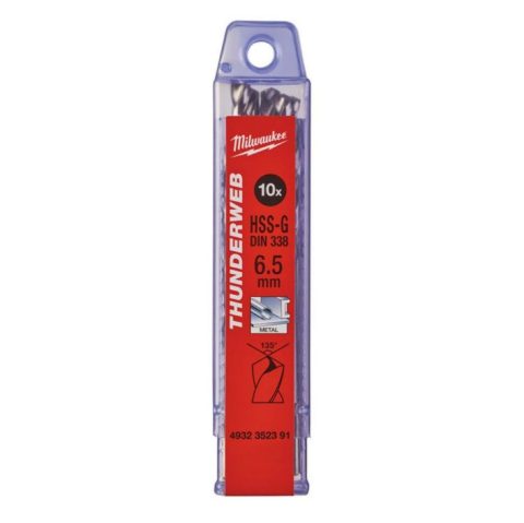 Milwaukee 4932352391 6.5mm Thunderweb HSS-G Metal Drill Bit-10pc