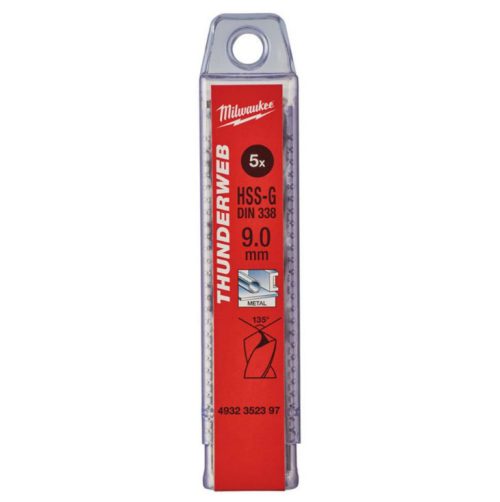 Milwaukee 4932352397 9.0mm Thunderweb HSS-G Metal Drill Bit -5pc